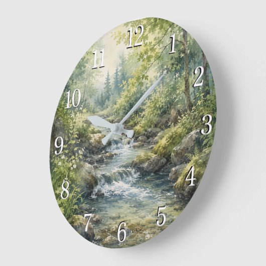 Nature Wall Clock — Botanical & Landscape Design Große Wanduhr (Winkel)
