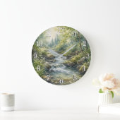 Nature Wall Clock — Botanical & Landscape Design Große Wanduhr (Zuhause)