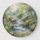 Nature Wall Clock — Botanical & Landscape Design Große Wanduhr (Vorderseite)