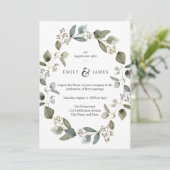 Nature Watercolor Eukalyptus Blätter Frame Wedding Einladung (Stehend Vorderseite)