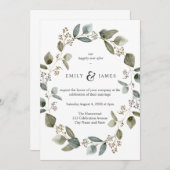 Nature Watercolor Eukalyptus Blätter Frame Wedding Einladung (Vorne/Hinten)