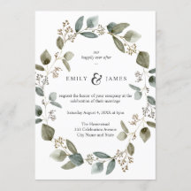 Nature Watercolor Eukalyptus Blätter Frame Wedding