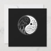 Nature Waves Mountains Moon Sun Yin Yang Symbol Gi Einladung (Vorderseite)