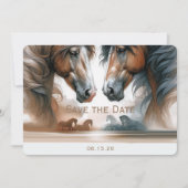 Nature Wedding Brown Save the Date Pferde (Vorderseite)