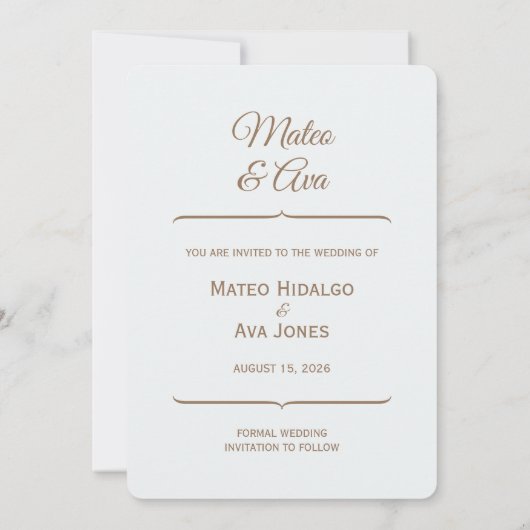 Nature Wedding Brown Save the Date Pferde (Rückseite)