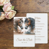 Nature Wedding Brown Save the Date Pferde