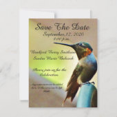 Nature Wedding Hummingbird lädt Save the Date ein (Vorderseite)
