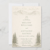 Nature Wedding with Pine Trees Mountain Landscape Einladung (Vorderseite)