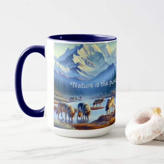 Nature Wildlife Wolves Denali Park Tasse (Mit Donut)