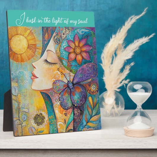 Nature Woman Boho Tabletop Plaque mit Easel Fotoplatte (Seite)