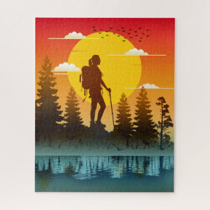 Nature Women Wandern Sonnenuntergang Puzzle