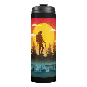 Nature Women Wandern Sonnenuntergang Thermosbecher