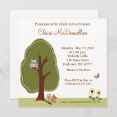 Nature Woodland 5x5 Kinderdusche Einladung (Vorne/Hinten)