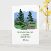 Nature Zitat John Muir Hand gezeichnete Pinienbäum Karte (Gelbe Blume)