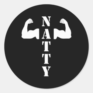 Natureale Muskeln Bodybuilding Funny Gym Weigh Runder Aufkleber