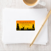 Natureberge Sunset Orange Custom Adressaufkleber (Insitu)