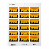 Natureberge Sunset Orange Custom Adressaufkleber (Vorne)