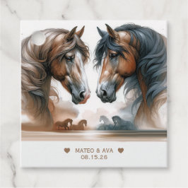 Naturebrown Pferde hinzufügen Hochzeit Geschenkanhänger