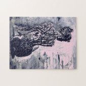 Naturedame - Schwarz-Weiß-Aquarellmalerei Puzzle (Horizontal)