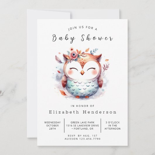 Natureessbare Baby-Dusche Einladung (Vorderseite)