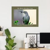 Naturefotografie Mockingbird-Vogelbeobachter Poster (Heimbüro)