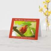 Naturefotografie Summer Tanager Vogelbeobachter Karte (Gelbe Blume)