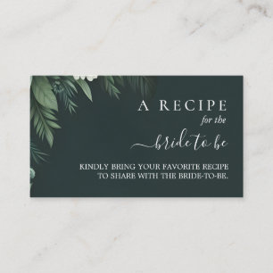 Naturegarten Pflanze Dunkles grünes Brautparty Begleitkarte