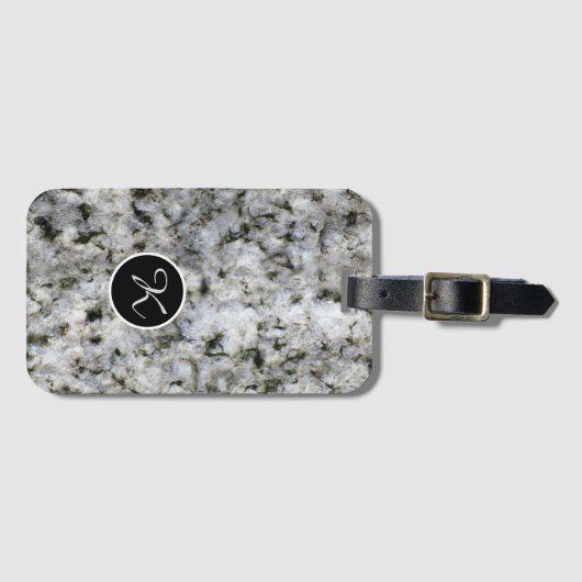 Naturegeologie Rock Texture Custom Monogram Gepäckanhänger (Vorderseite (Horizontal))