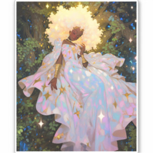 Naturegoddess African American Fantasy Art Aufkleber