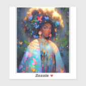 Naturegoddess African American Fantasy Art Aufkleber (Blatt)