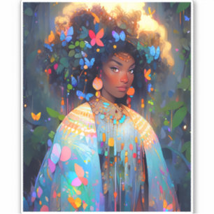 Naturegoddess African American Fantasy Art Aufkleber
