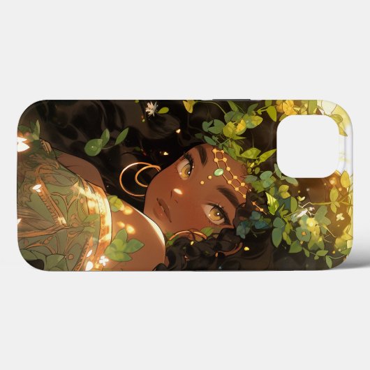 Naturegoddess African American Fantasy Art Case-Mate iPhone Hülle (Rückseite (Horizontal))