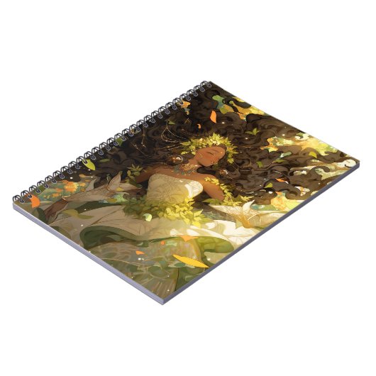 Naturegoddess African American Fantasy Art Notizblock (Linke Seite)