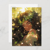 Naturegoddess African American Fantasy Art Postkarte (Vorne/Hinten)