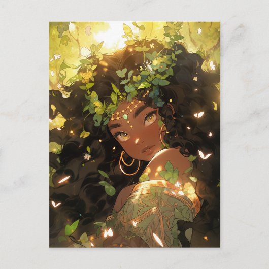 Naturegoddess African American Fantasy Art Postkarte (Vorderseite)