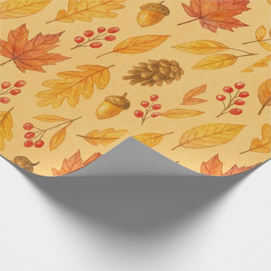 Natureherbstmuster Geschenkpapier (Ecke)