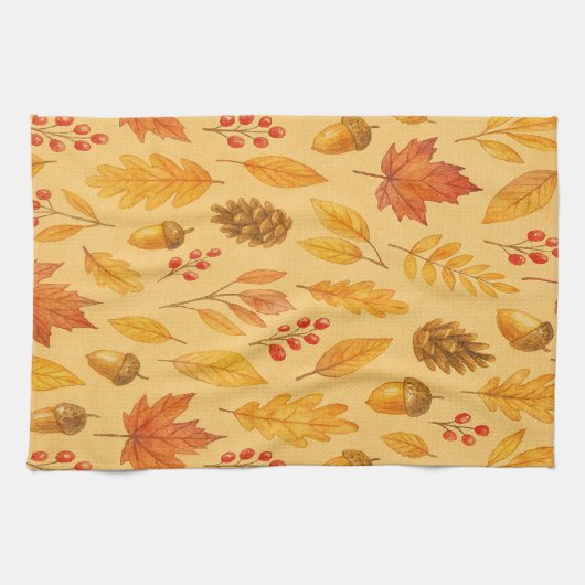 Natureherbstmuster Geschirrtuch (Horizontal)
