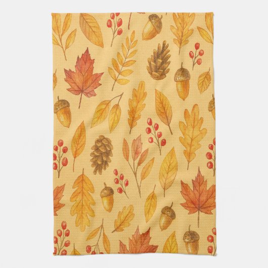 Natureherbstmuster Geschirrtuch (Vertikal)