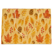 Natureherbstmuster Große Geschenktüte (Vorderseite)