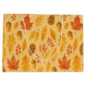Natureherbstmuster Große Geschenktüte (Rückseite)