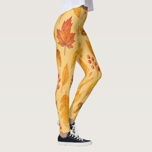 Natureherbstmuster Leggings (Rechts)