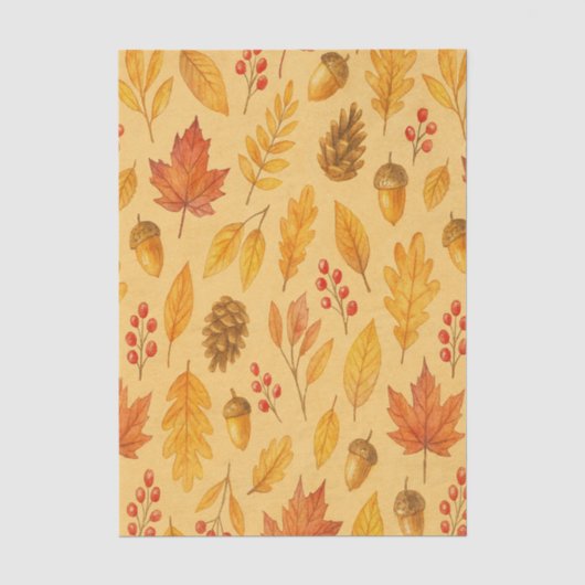 Natureherbstmuster Seidenpapier (Vorderseite)