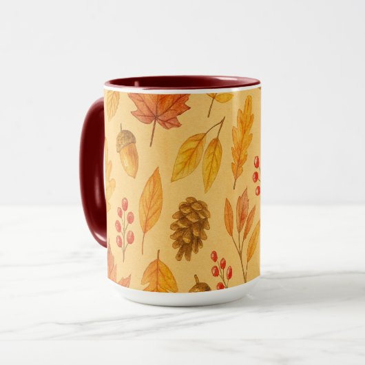 Natureherbstmuster Tasse (Vorderseite Links)