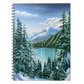 Naturei Winter Himmel Bergsee Pinien Notizblock (Vorderseite)