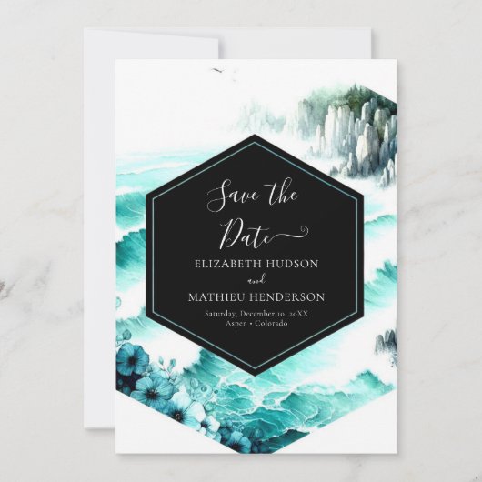 Natureindruckbare Schönheitshochzeit Save The Date (Vorderseite)