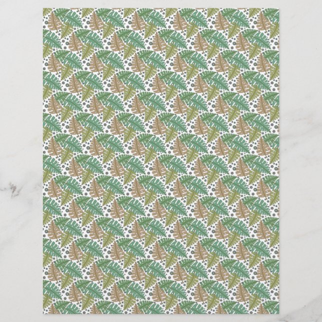 Naturekrapbook-Papierdesign mit Blätter (Rückseite)