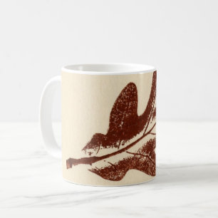 Natureleaf Druckbraun, weiße Eichenwurm gefressen Kaffeetasse