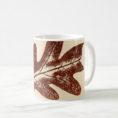 Natureleaf Print Brown White Eak Laub Wurm gegesse Kaffeetasse (VorderseiteRechts)