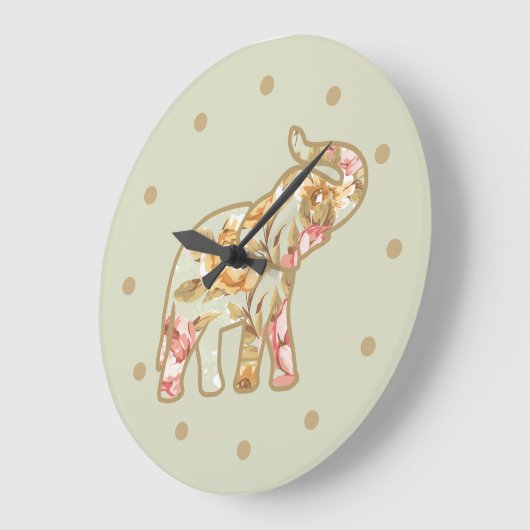 Naturelementar Blumendesign Große Wanduhr (Winkel)