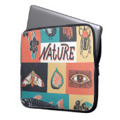 Naturelemente, Retrostil-Symbole. Laptopschutzhülle (Vorderseite Links)